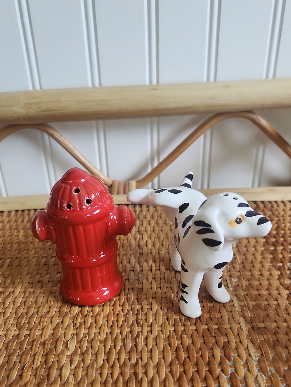 Giftcraft Dalmation & Fire Hydrant Salt & Pepper Shakers